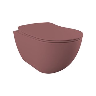 Creavit Hangend Toiletset - 35.3x51cm - spoelrandloos - met zitting - berry SW1152751/SW1152753