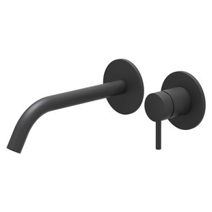 IVY Bond Wastafelmengkraan - 2-gats - met inbouwdeel - wandmontage - gebogen uitloop - coldstart - Mat zwart PED 6100352/6199001