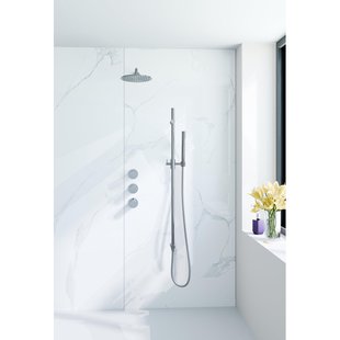 Fortifura Nebbio Regendoucheset - inbouwkraan - inbouwdeel - glijstang - doucheslang metaal - staaf handdouche - 35cm wandarm - ronde hoofddouche - chroom SW1183064 SW1111526 SW767373 SW496810 SW720559 SW1