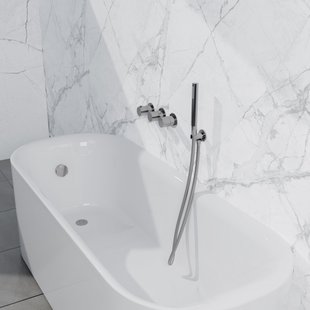 Fortifura Nebbio Badcombinatie-set - thermostaatkraan - wandaansluitbocht met handdouchehouder - gladde doucheslang - staaf handdouche - badvulcombinatie - chroom SW1183064 SW1183076 SW1183077 SW542643 SW706209 SW