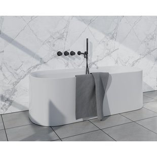 Fortifura Nebbio Badcombinatie-set - thermostaatkraan - wandaansluitbocht met handdouchehouder- gladde doucheslang - staaf handdouche - uitloop - mat zwart SW1183065 SW1183076 SW1183078 SW542644 SW706210 SW