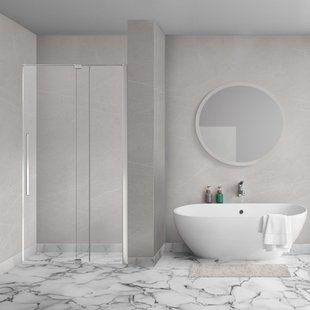 Aqua Vista Taviano Linea nisdeur - 90x200cm - incl. montageset - geborsteld rvs SW1209634/SW1209677