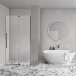 Aqua Vista Taviano Linea nisdeur - 110x200cm - incl. montageset - gunmetal SW1209627/SW1209676