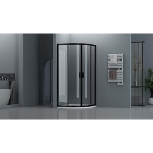 Adema Dawn Douchecabine - 80x80x185cm - kwartrond - zwart mat SW1381730