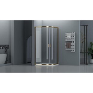 Adema Dawn Douchecabine - 80x80x185cm - kwartrond - goud mat SW1381732