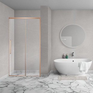 Aqua Vista Lokla Linea nisdeur - 160x200cm - incl. montageset - geborsteld koper R-BC-LC160-SCX