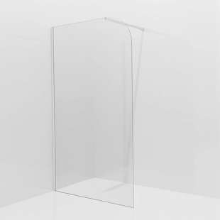 Aqua Vista Inloopdouche - 80x200cm - afgeronde glaswand - helder glas - wandarm - mat wit SW1245008/SW797906