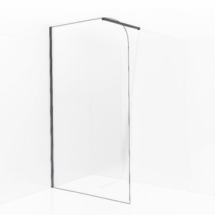 Aqua Vista Inloopdouche - 80x200cm - afgeronde glaswand - helder glas - wandarm - geborsteld gunmetal PVD SW1245008/SW797907
