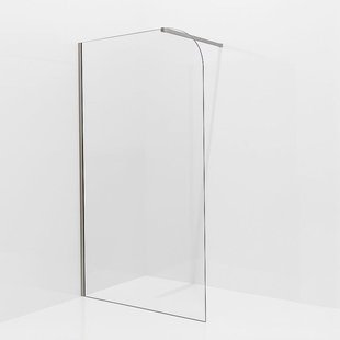 Aqua Vista Inloopdouche - 80x200cm - afgeronde glaswand - helder glas - wandarm - geborsteld RVS PVD (RVS) SW1245008/SW797908