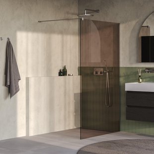 BRAUER Oblivion Inloopdouche - 120x200cm - glascoating - brons glas - Geborsteld RVS PVD GS-OBI1B120200NG