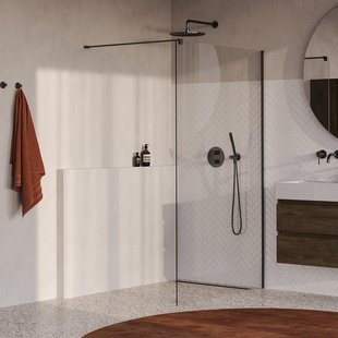 BRAUER Oblivion Inloopdouche - 110x200cm - glascoating - helder glas - geborsteld gunmetal PVD GS-OBI1H110200GM