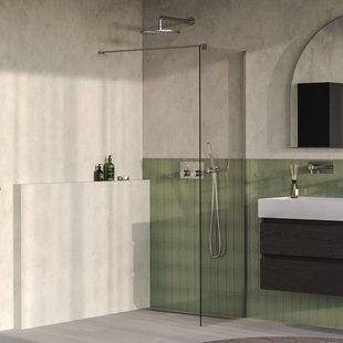 BRAUER Oblivion Inloopdouche - 50x200cm - glascoating - helder glas - Geborsteld RVS PVD GS-OBI1H50200NG