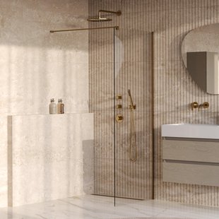 BRAUER Oblivion Inloopdouche - 70x200cm - glascoating - helder glas - geborsteld goud PVD GS-OBI1H70200GG