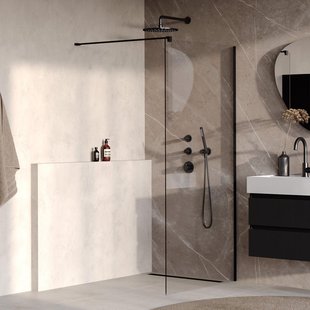 BRAUER Oblivion Inloopdouche - 90x200cm - glascoating - helder glas - mat zwart GS-OBI1H90200MZ