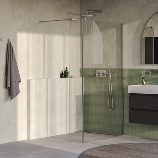 BRAUER Oblivion Inloopdouche - 110x200cm - 40cm zijwand - glascoating - helder glas - Geborsteld RVS PVD GS-OBI2H11040200NG