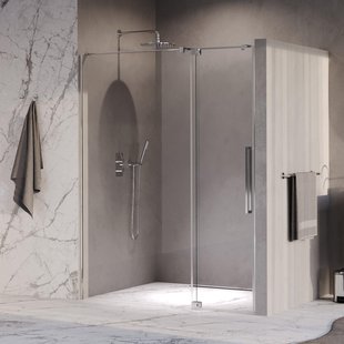 BRAUER Stellar Nisdeur - 2-delig - 140x200cm - draaideur - glascoating - omkeerbaar - helder glas - Chroom GS-SRN1H140200CE