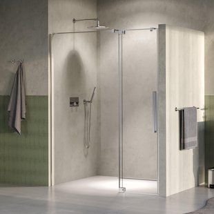 BRAUER Stellar Nisdeur - 2-delig - 140x200cm - draaideur - glascoating - omkeerbaar - helder glas - Geborsteld RVS PVD GS-SRN1H140200NG