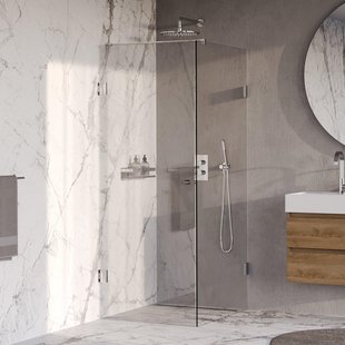 BRAUER Void Carving Douchecabine - 80x100x200cm - draaideur - glascoating - omkeerbaar - helder glas - Chroom GS-VOCC1H80100200CE