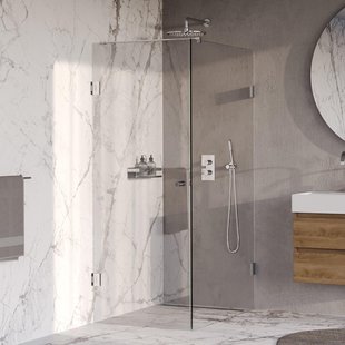 BRAUER Void Carving Douchecabine - 80x120x200cm - draaideur - glascoating - omkeerbaar - helder glas - Chroom GS-VOCC1H80120200CE