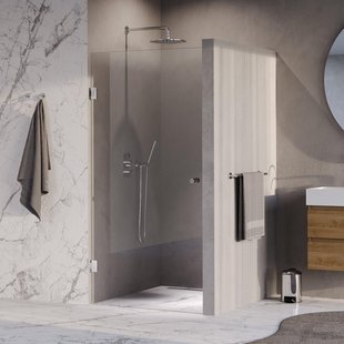 BRAUER Void Carving Nisdeur - 100x200cm - draaideur - glascoating - omkeerbaar - helder glas - Chroom GS-VOCN1H100200CE