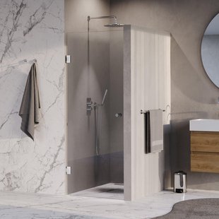 BRAUER Void Carving Nisdeur - 70x200cm - draaideur - glascoating - omkeerbaar - helder glas - Chroom GS-VOCN1H70200CE