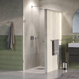 BRAUER Void Carving Nisdeur - 70x200cm - draaideur - glascoating - omkeerbaar - helder glas - Geborsteld RVS PVD GS-VOCN1H70200NG