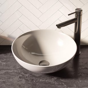 BRAUER Bowl waskom - 40x40cm - rond - keramiek - glans wit WK-BO40ROHW