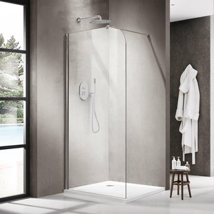 Fortifura Galeria Inloopdouche - 100x200cm - afgeronde glaswand - helder glas - wandarm - Chroom SW1418380/SW797904