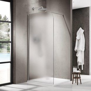 Fortifura Galeria Inloopdouche - 110x200cm - afgeronde glaswand - links - mat glas - wandarm - Chroom SW1418376/SW797904