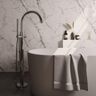 BRAUER Stripe Vrijstaande Badmengkraan - SET 01 - staaf handdouche - doucheslang - chroom 5-CE-337