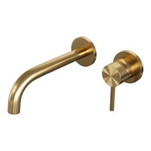 BRAUER Stripe Inbouw Wastafelmengkraan - gebogen uitloop en rozetten - model A1 - goud geborsteld PVD 5-GG-328