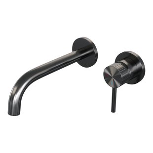 BRAUER Stripe Inbouw Wastafelmengkraan - gebogen uitloop en rozetten - model A1 - gunmetal geborsteld PVD 5-GM-328