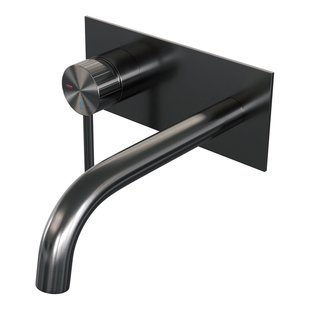 BRAUER Stripe Inbouw Wastafelmengkraan - gebogen uitloop en afdekplaat - model A2 - gunmetal geborsteld PVD 5-GM-333