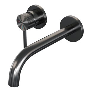BRAUER Stripe Inbouw Wastafelmengkraan - gebogen uitloop en rozetten model A2 - gunmetal geborsteld PVD 5-GM-332