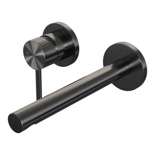 BRAUER Stripe Inbouw Wastafelmengkraan - rechte uitloop en rozetten - model A2 - gunmetal geborsteld PVD 5-GM-335