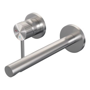 BRAUER Stripe Inbouw Wastafelmengkraan - rechte uitloop en rozetten - model A2 - RVS-kleurig geborsteld PVD 5-NG-335