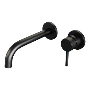 BRAUER Stripe Inbouw Wastafelmengkraan - gebogen uitloop en rozetten - model A1 - mat zwart 5-S-328