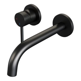 BRAUER Stripe Inbouw Wastafelmengkraan - gebogen uitloop en rozetten model A2 - mat zwart 5-S-332