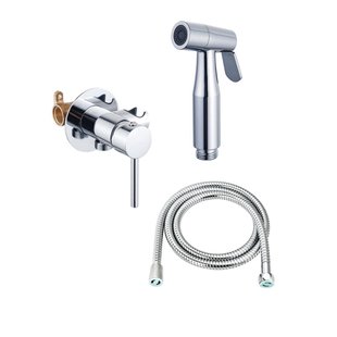 Fortifura Calvi Mengkraan Bidetset - handdouchehouder -100cm doucheslang - bidet handdouche - chroom SW1236928/SW1212632/SW970015