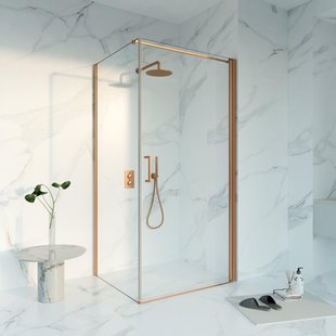 Fortifura Galeria Douchecabine - 100x160x200 - Profiel veiligheidsglas - anti kalk - Geborsteld koper PVD (Koper) SW1122495/SW797918/SW876702