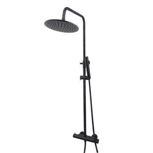 Wiesbaden Caral thermostatische regendoucheset opbouw mat zwart 29.2956