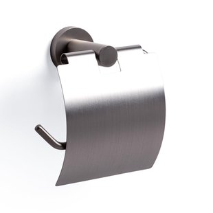 Ozean Eternal Toiletrolhouder - met klep - rond - RVS SW209311