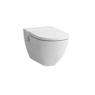 Laufen Cleanet NAVIA Douche WC 40.5x58x37cm diepspoel incl. closetzitting met deksel en softclose keramiek Glans Wit h8206014000001