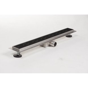 Brauer Douchegoot - 160x7x6.7cm - ondiepe vloerflens - zijuitloop - RVS - mat zwart sw6723/sw242158