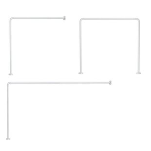 Gedy douchegordijnstang hoekversie D 25 mm aluminium wit afsnijdbaar op maat mogelijke opstellingen 90x90xm 80x170cm of 90x85x90cm TUNI900 02