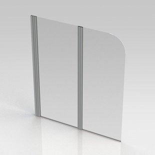 Nemo Start Pannello badwand 2delig 120x140cm helder veiligheidsglas 5 mm profielen aluminium gepolijst omkeerbaar MW2DB