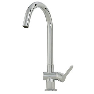 Nemo Spring Lana keukenmengkraan eengreeps eengatsmontage met gebogen bek met hoge draaibare uitloop chroom 202102C