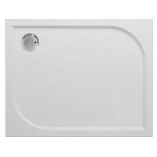 GO by Van Marcke Argon douchebak polybeton gelcoat 100x80x3cm rechthoek afvoer D90mm zonder potenstel wit EBG-1080S