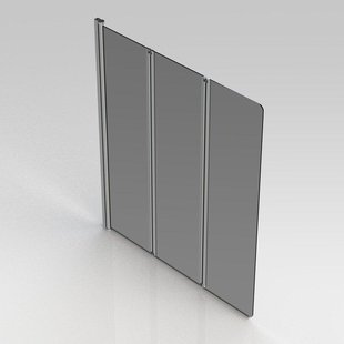 GO by Van Marcke Malia badwand 130x140cm omkeerbaar 3 delig 5mm helder veiligheidsglas profielen chroom met liftsysteem 1141011C