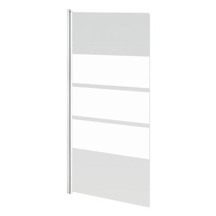 GO by Van Marcke Nera badwand 850x1450mm 1delig 5mm omkeerbaar decor veiligheidsglas profielen wit 114428-5mm